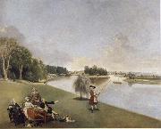 Johann Zoffany A View of the grounds of Hampton House with Mrs and Mrs Garrick taking tea Sweden oil painting artist